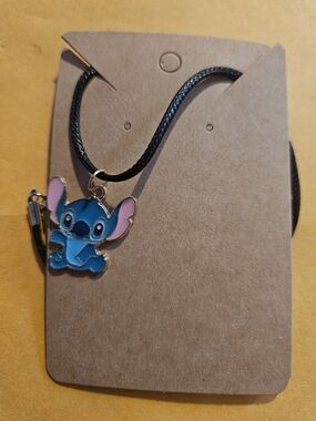 Kids Blue Stitch Character Necklace - Cute Cartoon Pendant